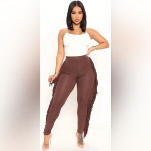 NWT Fashion nova shake it like a fringe shaker leggings
